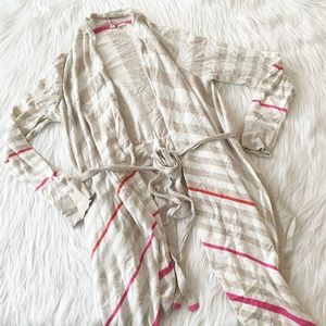 Moth Striped Tan Pink Cardigan